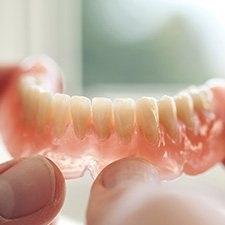 a close-up of dentures