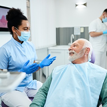 Man smiling in the dental chair