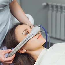 a patient receiving nitrous oxide sedation